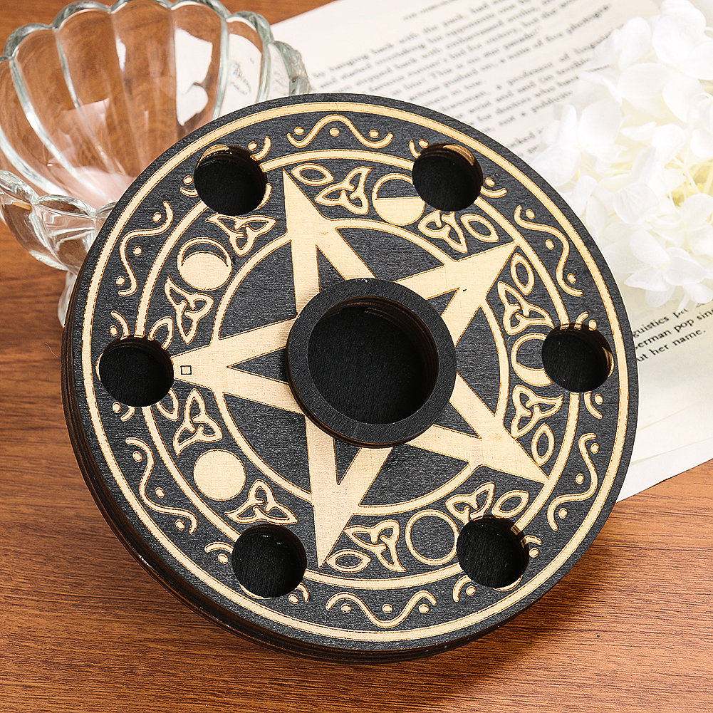 Wooden Pentacle Crystal Ball D - Energy Storage Rack avaliação e preço