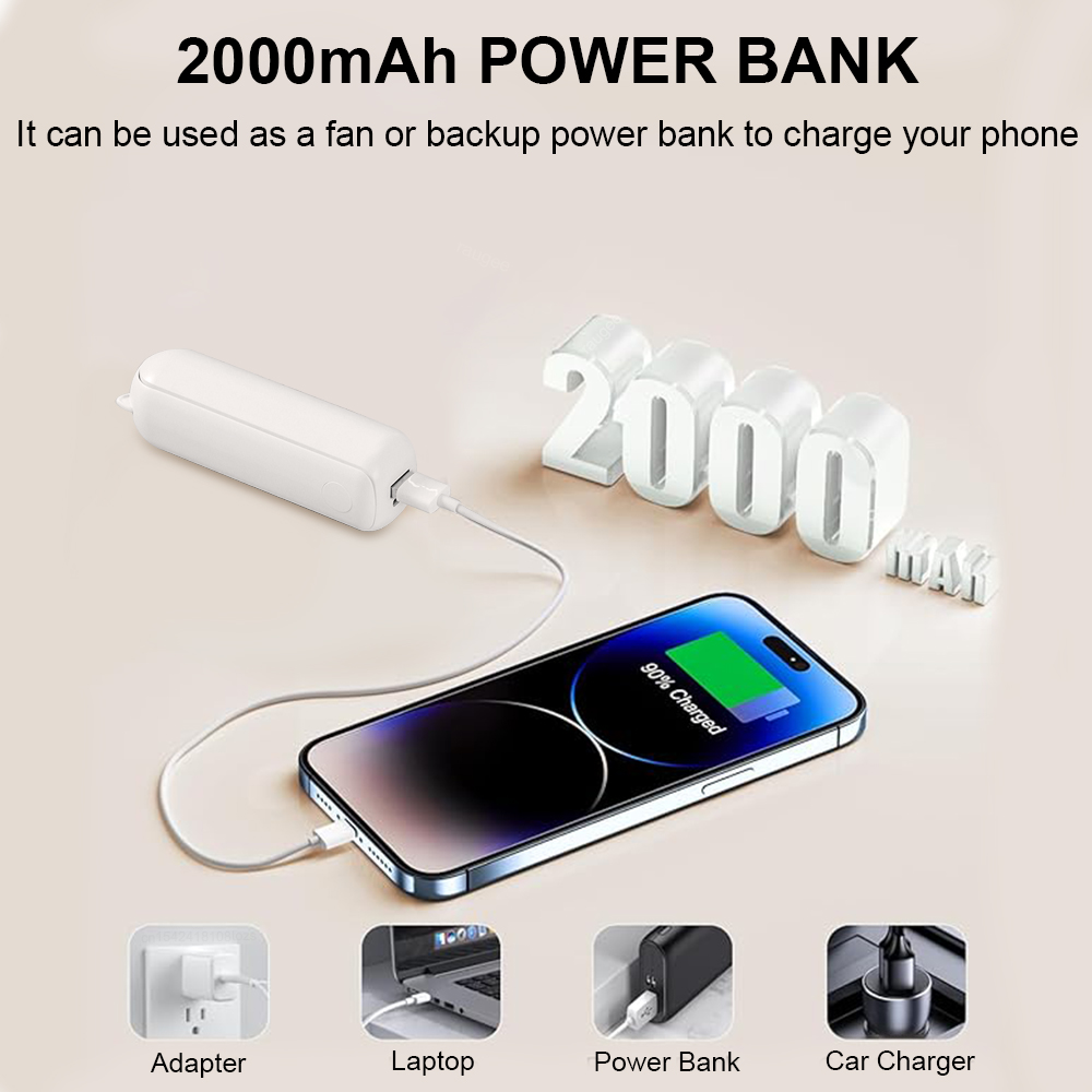 Portable Mini Fan 2000mAh USB  - Renewable Energy Sources avaliação e preço