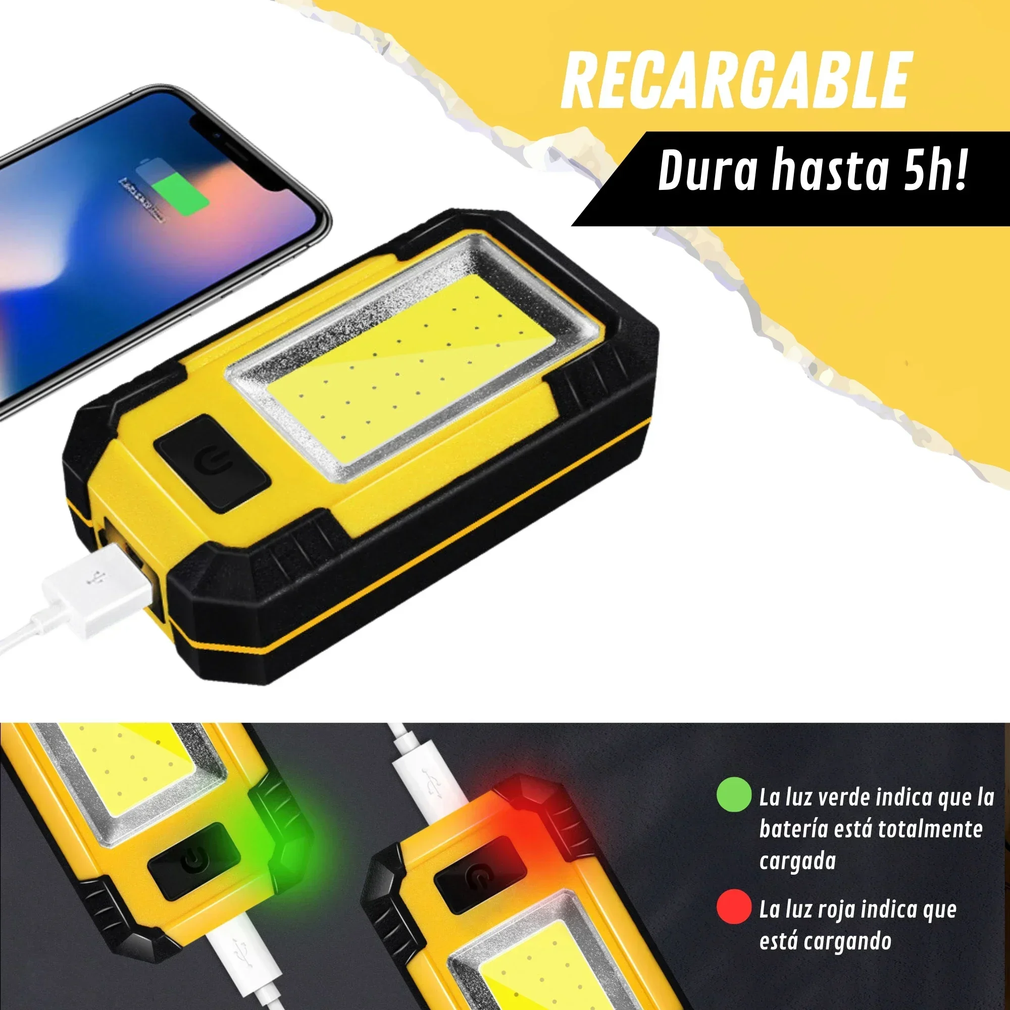 4000MaH Rechargeable Work Ligh - Renewable Energy Sources avaliação e preço