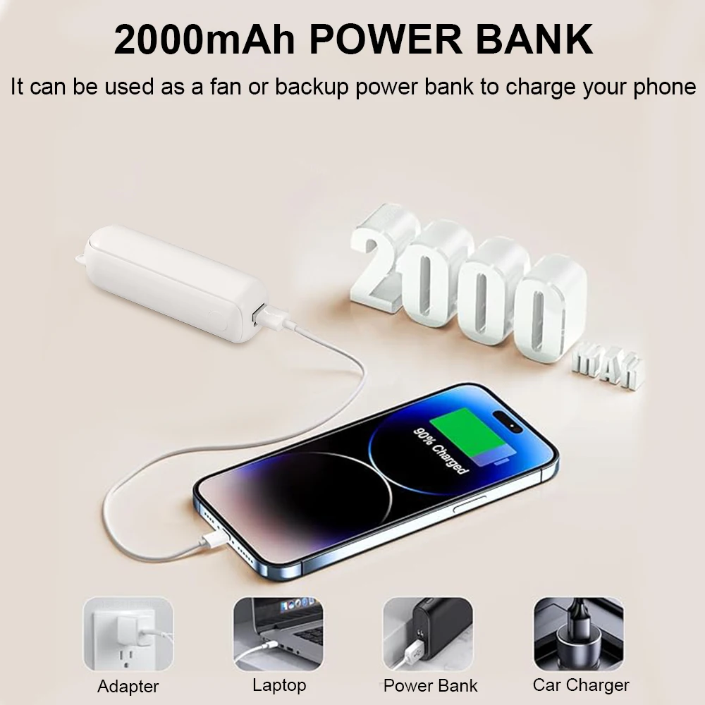 Portable Mini Fan 2000mAh USB  - Renewable Energy Sources avaliação e preço