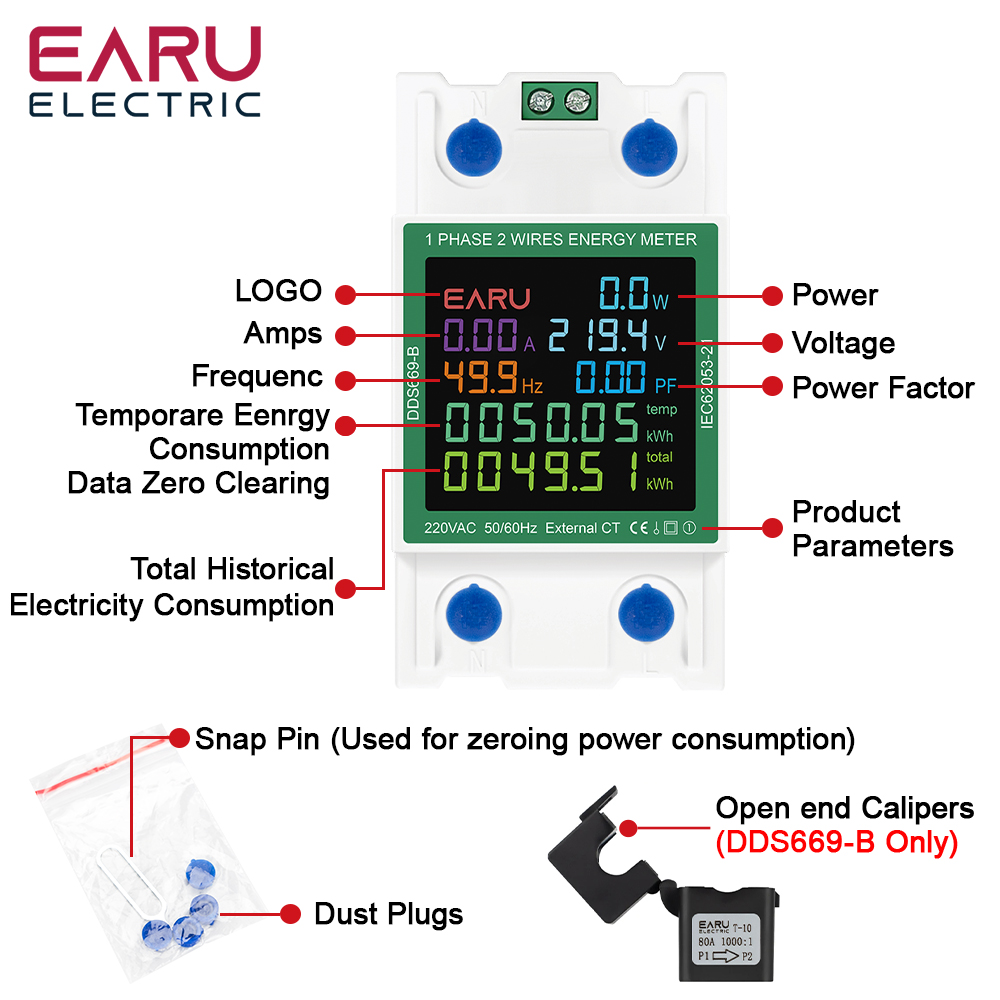Din Rail AC Monitor 110V 220V  - Renewable Energy Demonstration Kit avaliação e preço