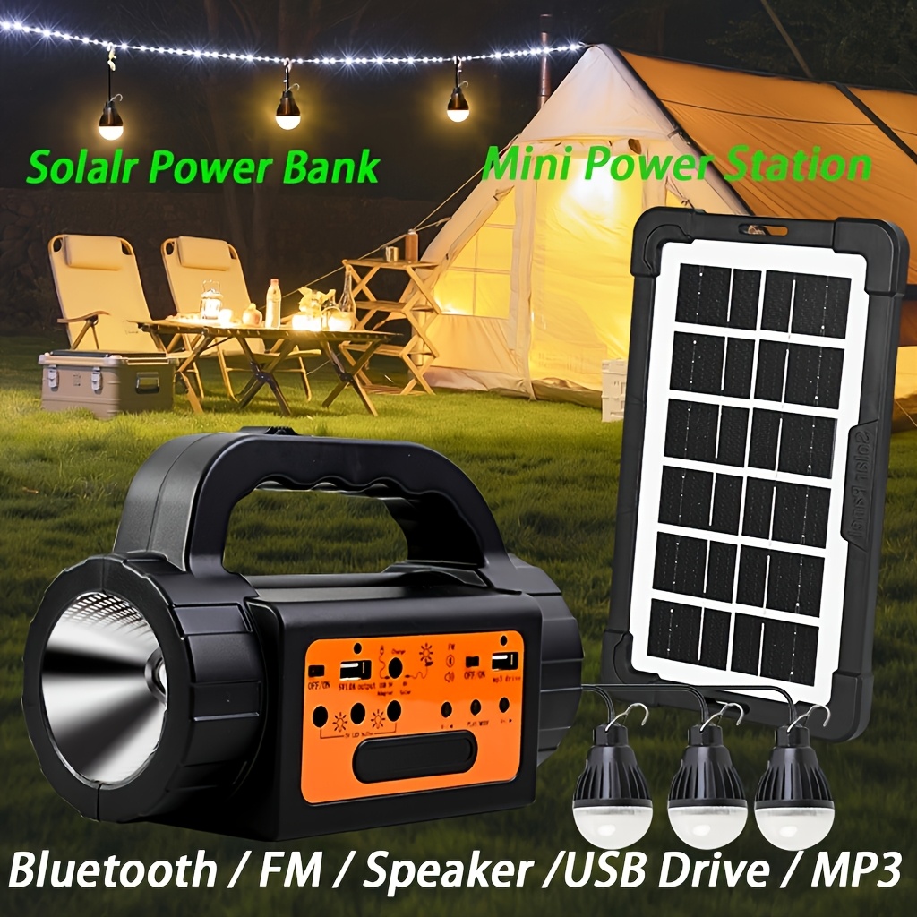 Solar Rechargeable Camping Lig - Portable Power Station avaliação e preço